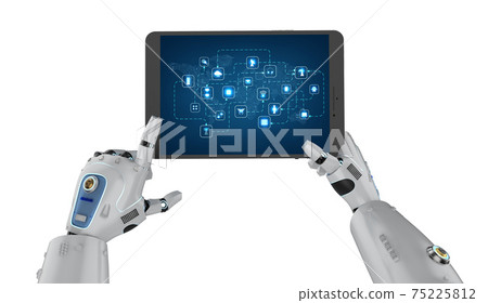 robot working with hud or graphic display robot working with hud or graphic display 75225812