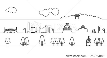 廣島市容單色線條藝術 廣島市容單色線條藝術 75225888