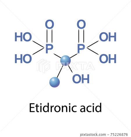 Etidronic acid, etidronate, is a bisphosphonate for medication and cosmetic. 75226876