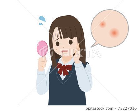 患有痤瘡的學生,女孩,女孩,漂亮的女孩,突圍,上半身,插圖素材 患有痤瘡的學生,女孩,女孩,漂亮的女孩,突圍,上半身,插圖素材 75227010