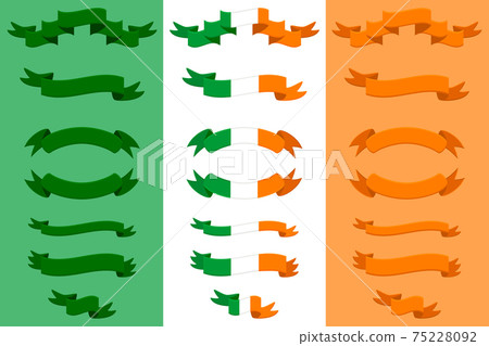 Irish holiday St Patrick day, big set scrolls paper ribbon 75228092