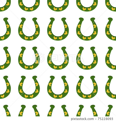 Illustration on theme Irish holiday St Patrick day, seamless horseshoes 75228093