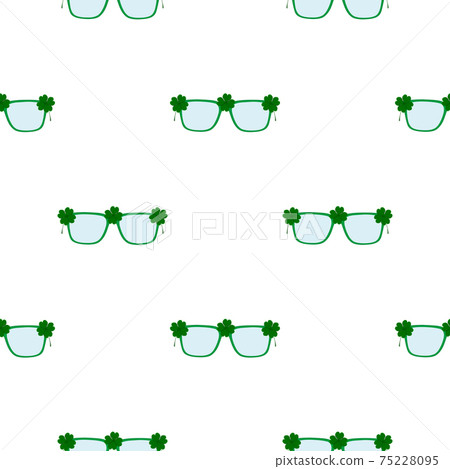 Illustration on theme Irish holiday St Patrick day, seamless eyeglasses 75228095