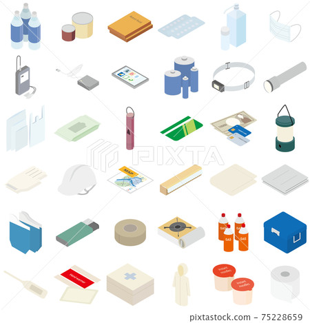 Icon set of daily necessities that is useful in the event of a disaster Icon set of daily necessities that is useful in the event of a disaster 75228659
