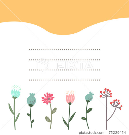時尚花字母框架塗鴉風格 75229454