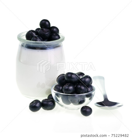 Yogurt and Blueberries 75229482