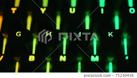 illuminated mechanical keyboard closeup photo 75230436