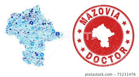Medical Vaccination Mosaic Mazovia Province Map and Watermark Doctor Seal Medical Vaccination Mosaic Mazovia Province Map and Watermark Doctor Seal 75231476