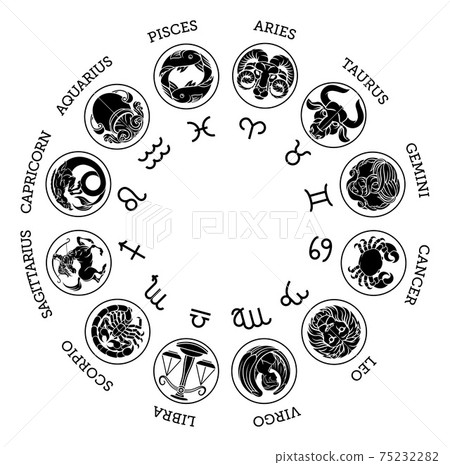 Astrological zodiac horoscope star signs icon set Stock