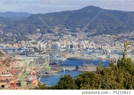 Isahaya City seen from Ishidake Observatory, Isahaya City, Nagasaki Prefecture 75232621