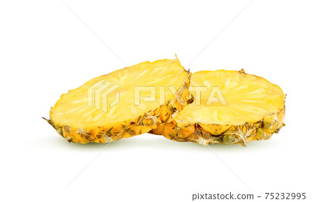 Pineapple slice isolated on white background 75232995