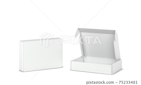 Blank tuck in flap packaging box mockup Blank tuck in flap packaging box mockup 75233481