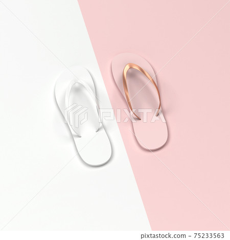 Modern flip flop summer shoes divided in two colors 75233563