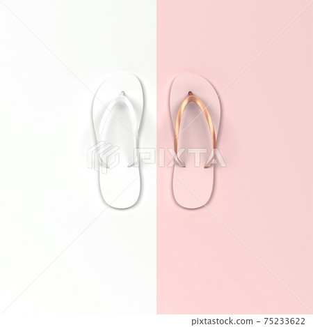 Modern flip flop summer shoes divided in two colors 75233622