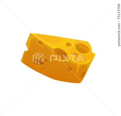 Sliced Swiss cheese, block of dairy food isolated Sliced Swiss cheese, block of dairy food isolated 75233768
