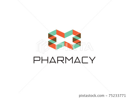 Abstract cross logo template, blue medical symbol, vector concept. 75233771