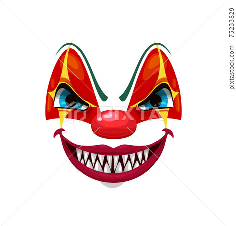 Scary clown face vector icon, funster mask emoji 75233829