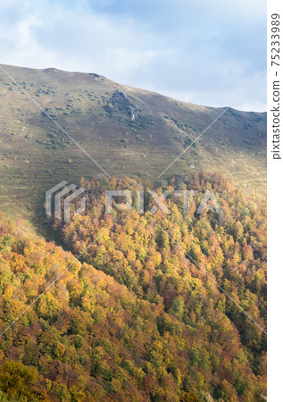 Mountain of love. The shape of the heart in the mountains. 75233989