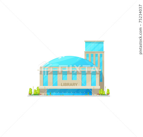 Library building with dome isolate facade exterior 75234037