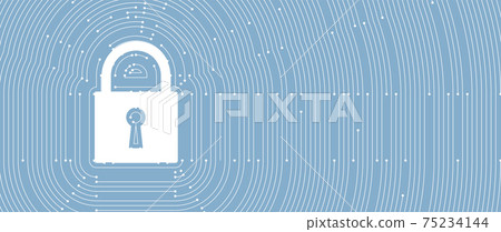 internet digital security technology concept for business background. Lock on circuit board 75234144