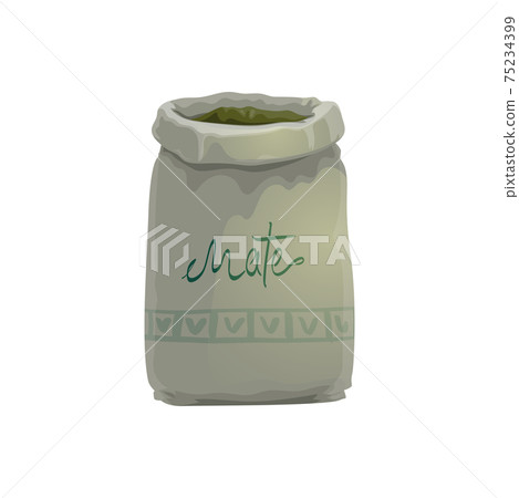 Yerba mate herbal tea leaves in bag isolated sack Yerba mate herbal tea leaves in bag isolated sack 75234399