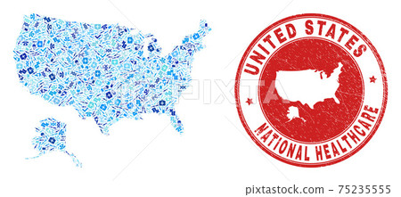 Healthcare Treatment Mosaic USA with Alaska Map and Rubber Health Care Rubber Stamp Healthcare Treatment Mosaic USA with Alaska Map and Rubber Health Care Rubber Stamp 75235555