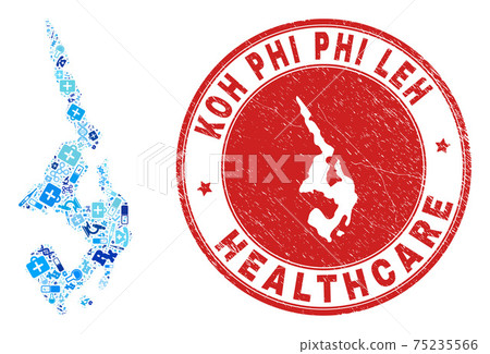 Health Care Vaccine Mosaic Koh Phi Leh Map and Watermark Health Care Watermaek 75235566