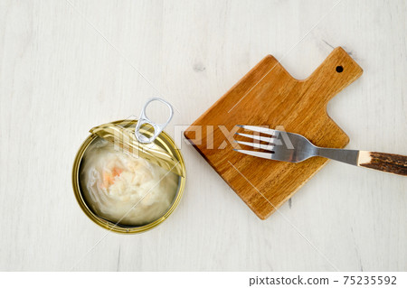 Top view of canned crab meat Top view of canned crab meat 75235592