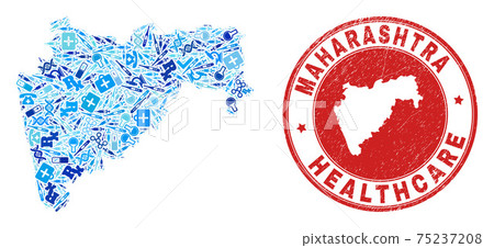 Health Care Treatment Mosaic Maharashtra State Map and Grunge Health Care Stamp Health Care Treatment Mosaic Maharashtra State Map and Grunge Health Care Stamp 75237208