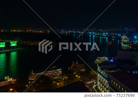 Ho Chi Minh City, Vietnam Night view of the Saigon River 75237690