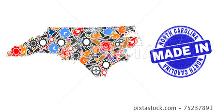 Production Mosaic North Carolina State Map and... - Stock Illustration ...