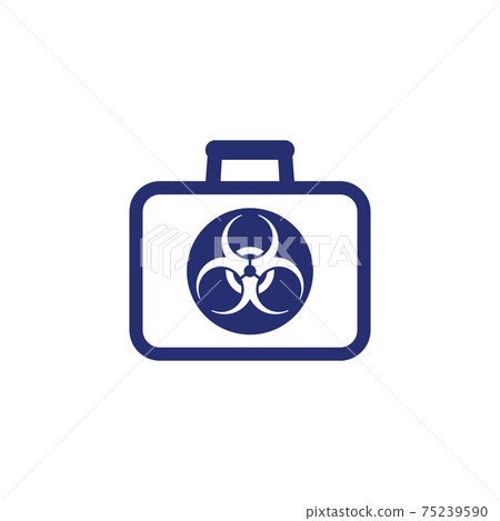 biohazard box icon on white 75239590