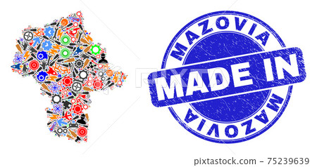 Service Collage Masovian Voivodeship Map and Made in Distress Watermark Service Collage Masovian Voivodeship Map and Made in Distress Watermark 75239639