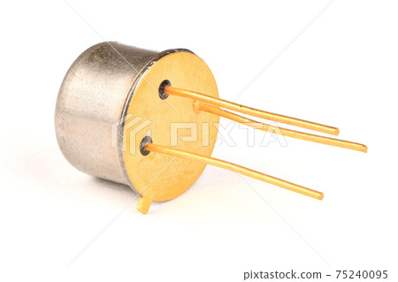 Old radio component, the semiconductor powerful transistor with the contacts covered with gold. Old radio component, the semiconductor powerful transistor with the contacts covered with gold. 75240095