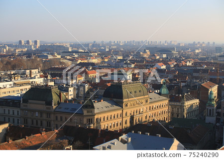 zagreb city view on day time in winter zagreb city view on day time in winter 75240290