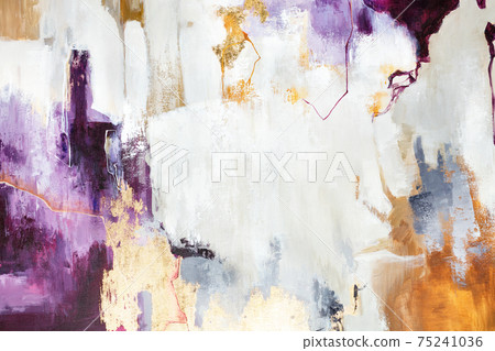 Beautiful color and texture of abstract color pattern on canvas in avant-garde style. 75241036