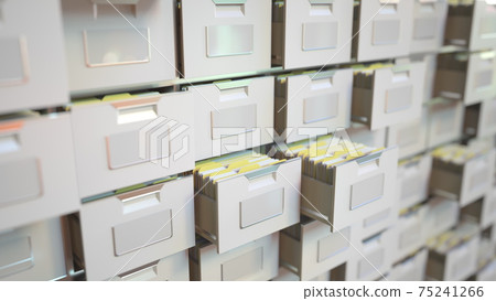 Big file cabinet with many drawers. Office work... - Stock Illustration ...