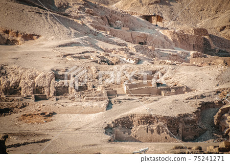 The necropolis of Sheikh Abd al-Qurna, or the Valley of the Nobles, on the western bank of the Nile, near the modern city of Luxor 75241271
