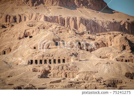 The necropolis of Sheikh Abd al-Qurna, or the Valley of the Nobles, on the western bank of the Nile, near the modern city of Luxor 75241275