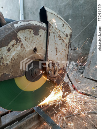 Industry electric fiber cutting steel bars,Building construction concept Industry electric fiber cutting steel bars,Building construction concept 75241469