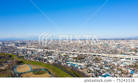 Aerial view "Saitama Prefecture" Around Bijogi, Toda City 75243316