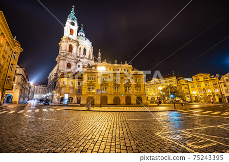 Lesser Town in Prague by night 75243395