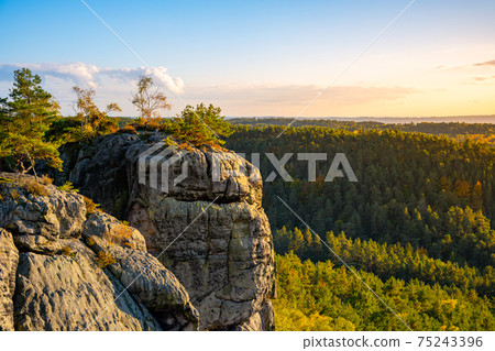 Panoramic sunset in Bohemian Paradise Panoramic sunset in Bohemian Paradise 75243396