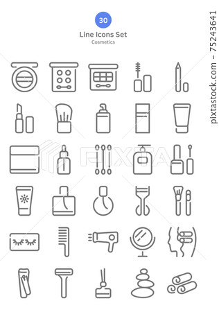 線圖標集 - 化妝品 線圖標集 - 化妝品 75243641