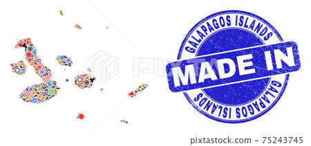 Service Mosaic Galapagos Islands Map and Made in Scratched Watermark Service Mosaic Galapagos Islands Map and Made in Scratched Watermark 75243745