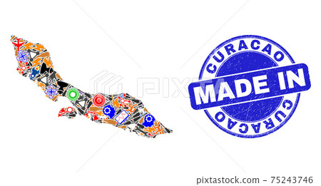 Engineering Collage Curacao Island Map and Made in Grunge Seal Engineering Collage Curacao Island Map and Made in Grunge Seal 75243746