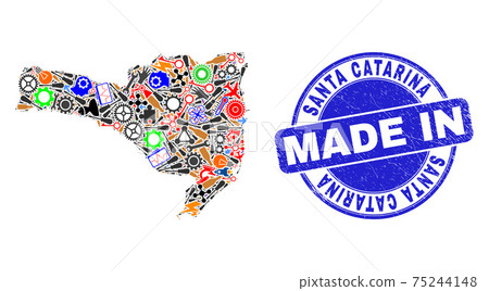 Development Mosaic Santa Catarina State Map and Made in Distress Watermark Development Mosaic Santa Catarina State Map and Made in Distress Watermark 75244148