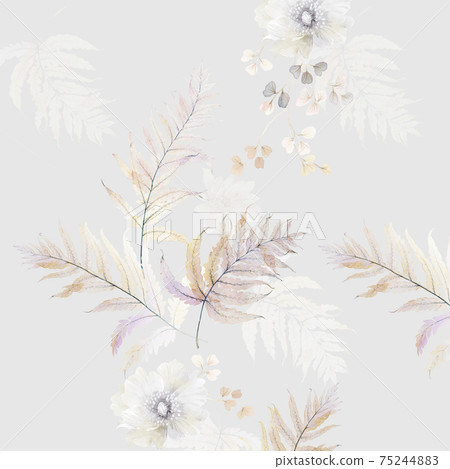 色彩豐富的花卉素材組合和設計元素 色彩豐富的花卉素材組合和設計元素 75244883