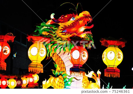 Chinatown night decoration Chinatown night decoration 75246361
