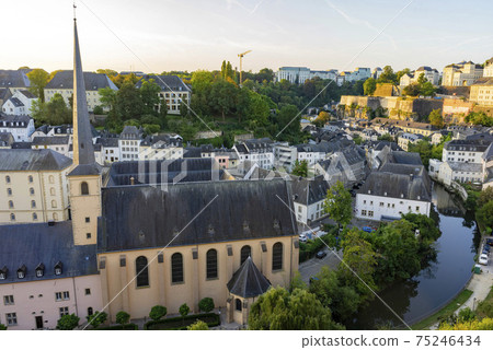 Sunrise superb view of the Grund, Luxembourg Sunrise superb view of the Grund, Luxembourg 75246434